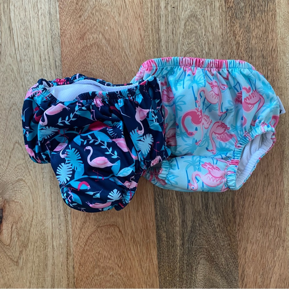 Baby flamingo print swim diapers